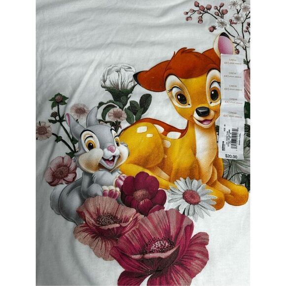 NWOT Disney's Bambi Plus Size Floral Short Sleeve Graphic T-Shirt Size 4X - Picture 4 of 9